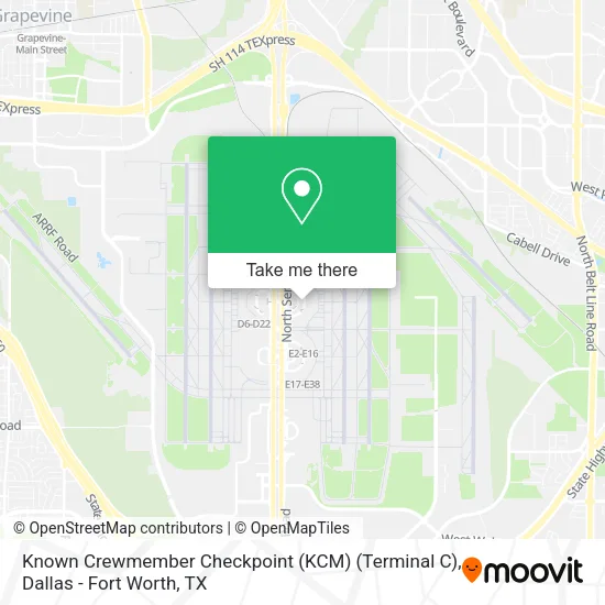 Known Crewmember Checkpoint (KCM) (Terminal C) map