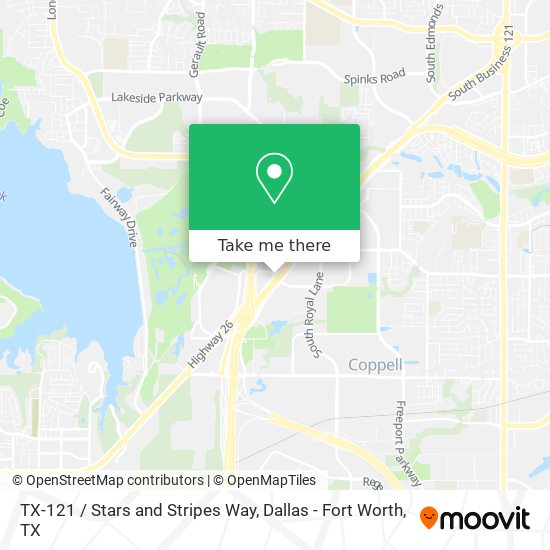 TX-121 / Stars and Stripes Way map