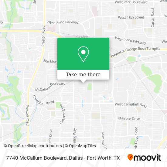 7740 McCallum Boulevard map