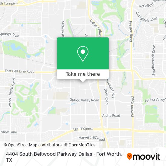 Mapa de 4404 South Beltwood Parkway