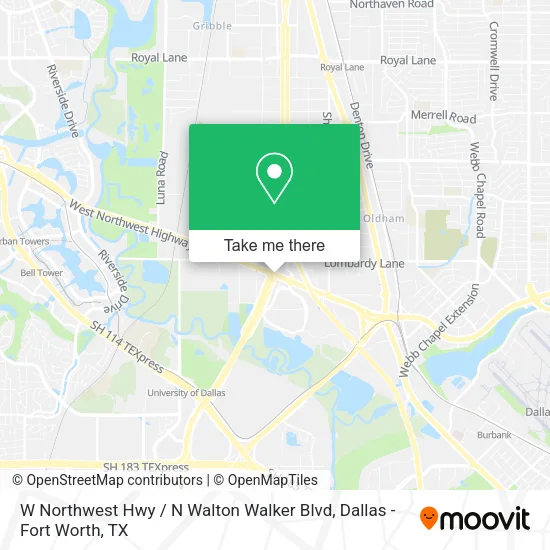 W Northwest Hwy / N Walton Walker Blvd map