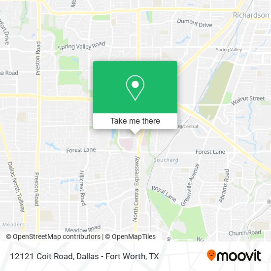 12121 Coit Road map