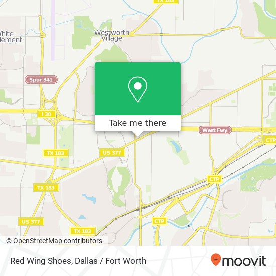 Mapa de Red Wing Shoes, 5918 Curzon Ave Fort Worth, TX 76107