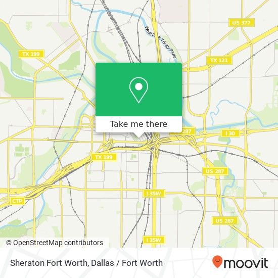 Mapa de Sheraton Fort Worth, 1700 Commerce St Fort Worth, TX 76102