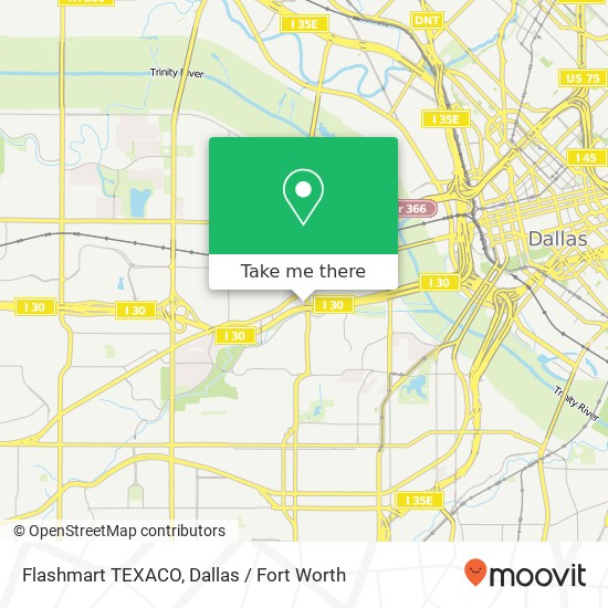 Mapa de Flashmart TEXACO, 1805 Sylvan Ave Dallas, TX 75208