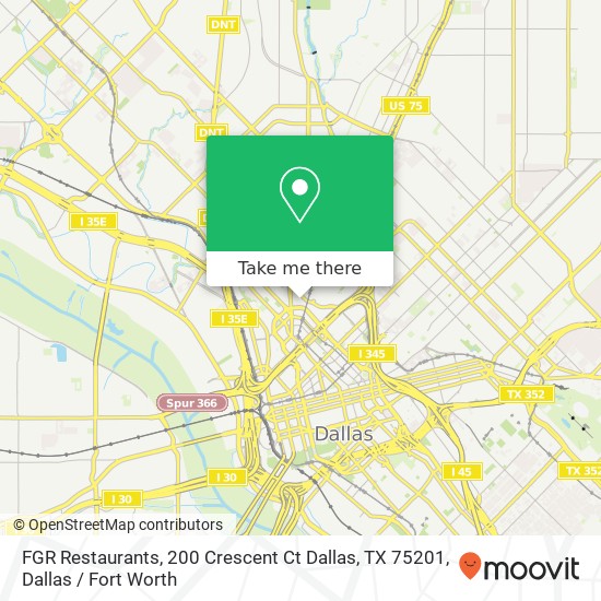 FGR Restaurants, 200 Crescent Ct Dallas, TX 75201 map