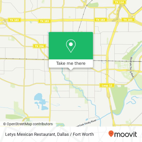 Mapa de Letys Mexican Restaurant, 103 E 6th St Irving, TX 75060