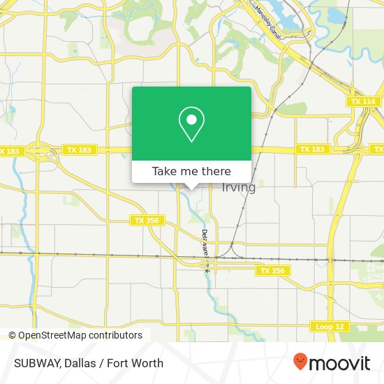 Mapa de SUBWAY, Mosswood Ln Irving, TX 75061