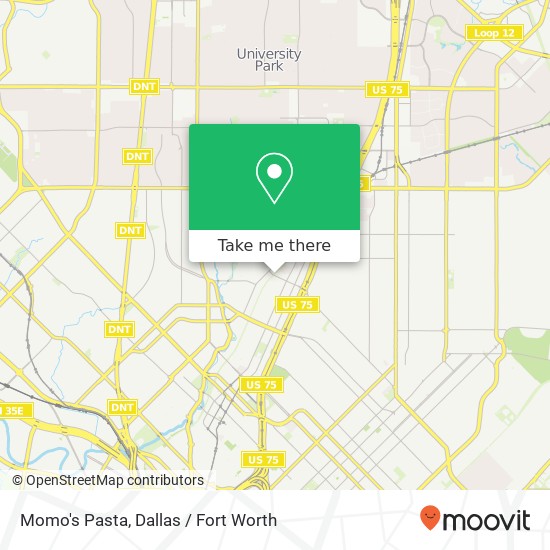 Mapa de Momo's Pasta, 3312 Knox St Dallas, TX 75205