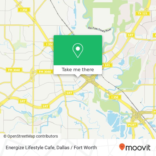 Mapa de Energize Lifestyle Cafe, 798 E Vista Ridge Mall Dr Lewisville, TX 75067