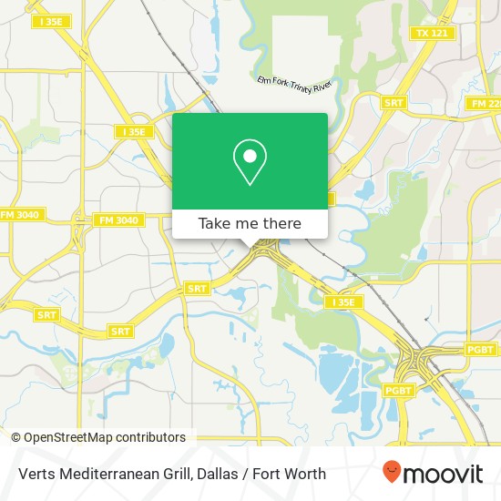 Mapa de Verts Mediterranean Grill, 859 Hwy 121 Lewisville, TX 75067
