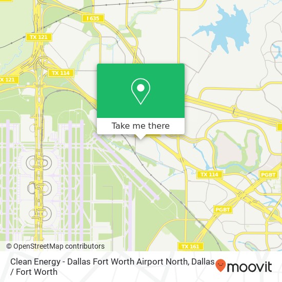 Mapa de Clean Energy - Dallas Fort Worth Airport North