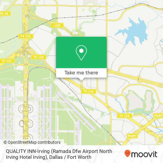 Mapa de QUALITY INN-Irving (Ramada Dfw Airport North Irving Hotel Irving)