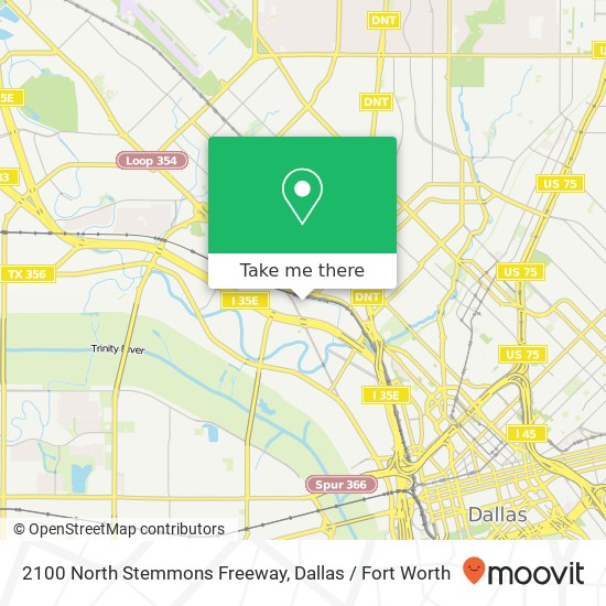 Mapa de 2100 North Stemmons Freeway