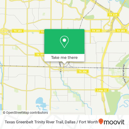 Mapa de Texas Greenbelt Trinity River Trail