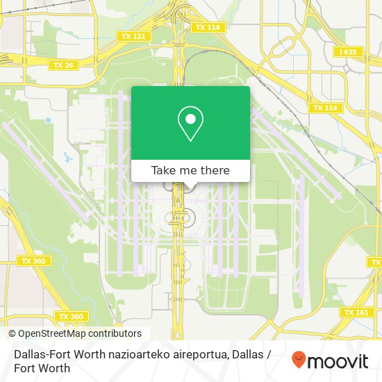 Mapa de Dallas-Fort Worth nazioarteko aireportua