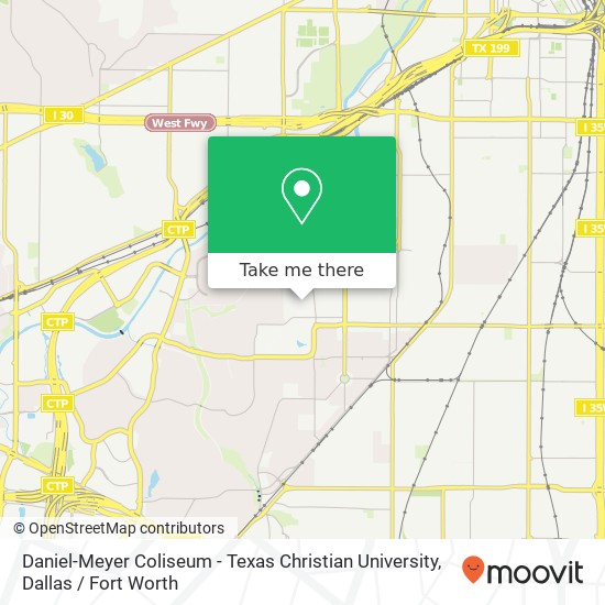 Mapa de Daniel-Meyer Coliseum - Texas Christian University