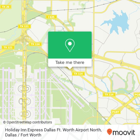 Mapa de Holiday Inn Express Dallas Ft. Worth Airport North