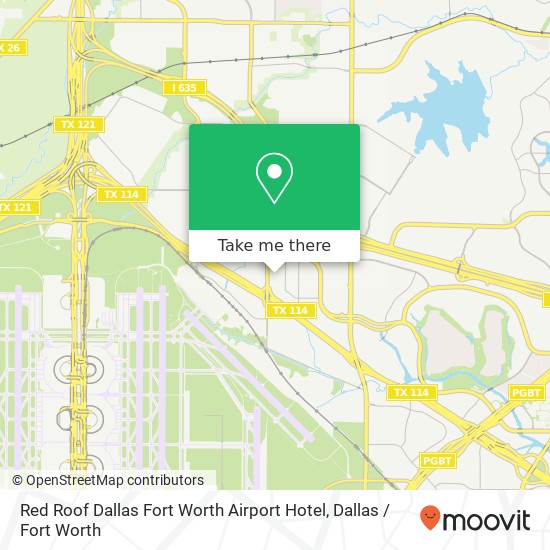 Mapa de Red Roof Dallas Fort Worth Airport Hotel