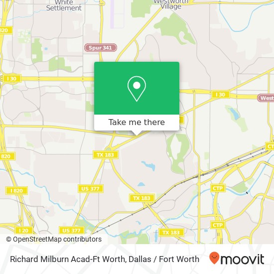 Richard Milburn Acad-Ft Worth map