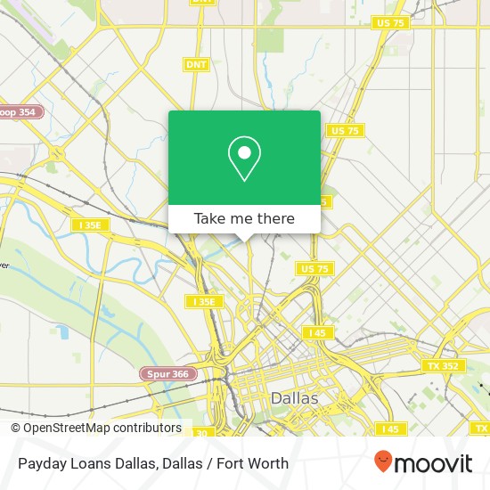 Payday Loans Dallas map