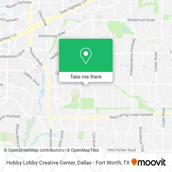 Hobby Lobby Creative Center map