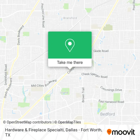 Hardware & Fireplace Specialti map