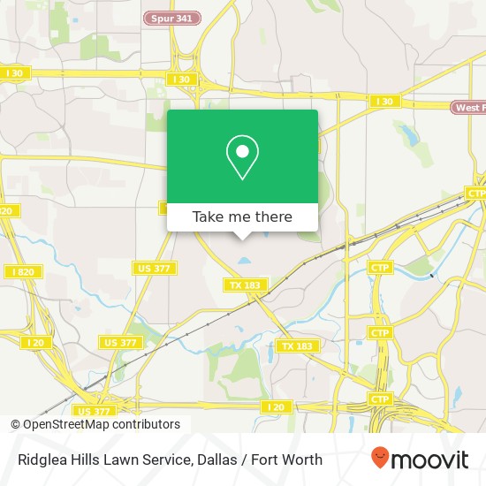 Mapa de Ridglea Hills Lawn Service