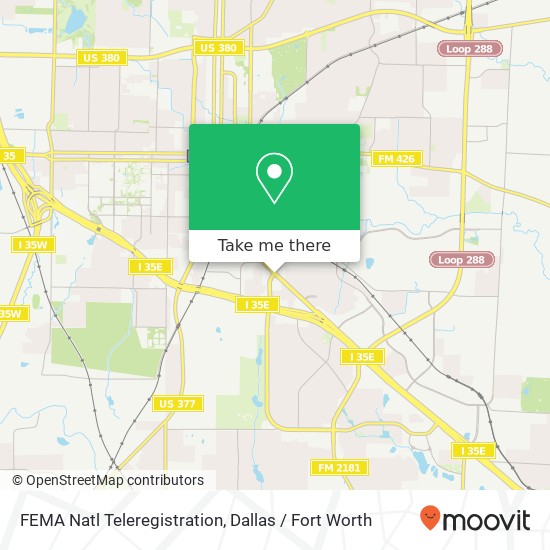 Mapa de FEMA Natl Teleregistration