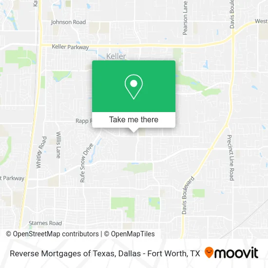 Reverse Mortgages of Texas map
