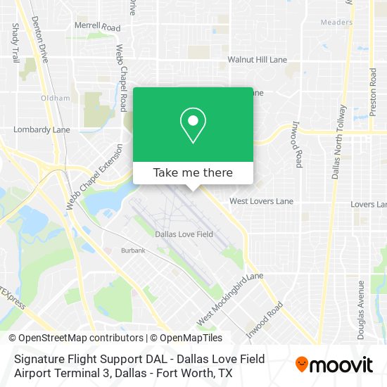 Signature Flight Support DAL - Dallas Love Field Airport Terminal 3 map