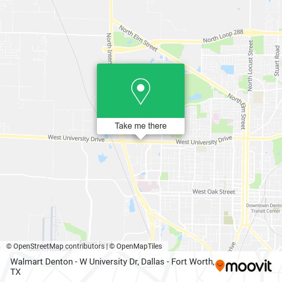 Walmart Denton - W University Dr map