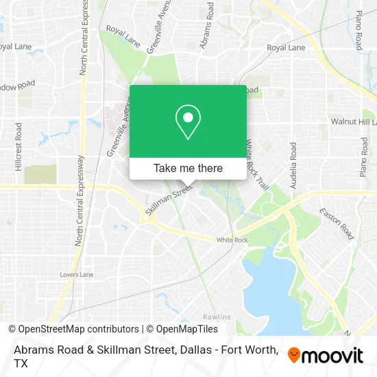 Abrams Road & Skillman Street map