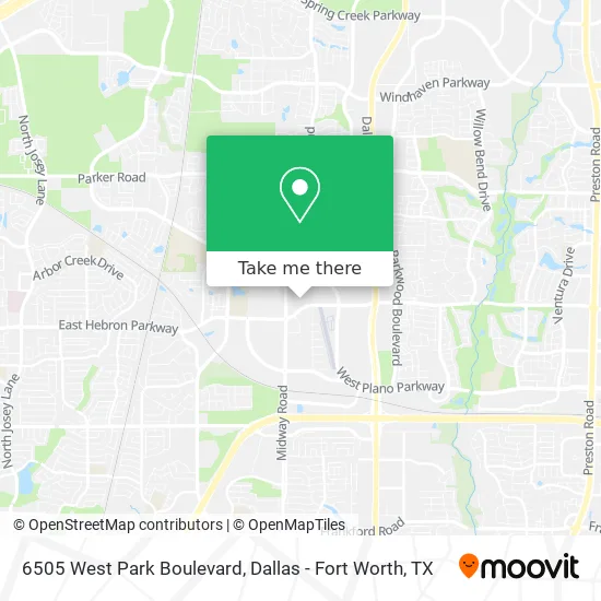 6505 West Park Boulevard map