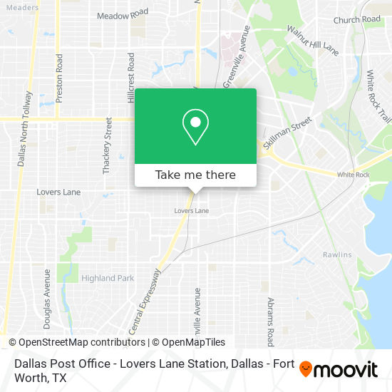 Dallas Post Office - Lovers Lane Station map