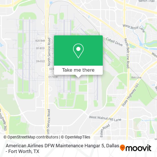 American Airlines DFW Maintenance Hangar 5 map