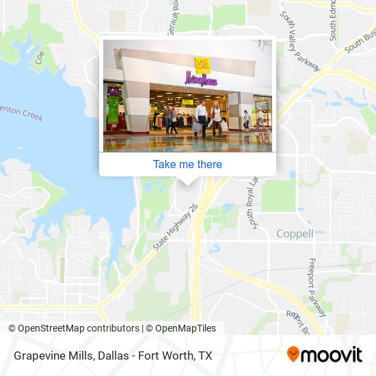 How to get to Grapevine Mills by Bus or Train?