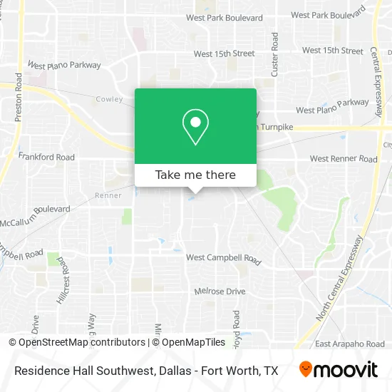 Residence Hall Southwest map
