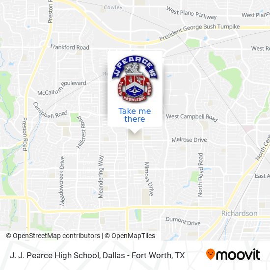 J. J. Pearce High School map