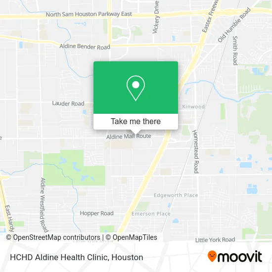 HCHD Aldine Health Clinic map
