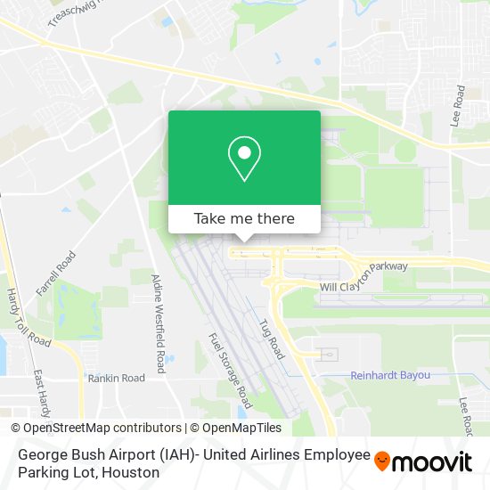 George Bush Airport (IAH)- United Airlines Employee Parking Lot map