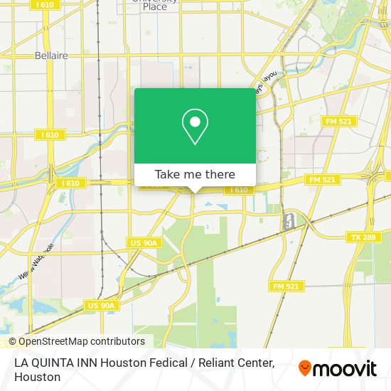 LA QUINTA INN Houston Fedical / Reliant Center map