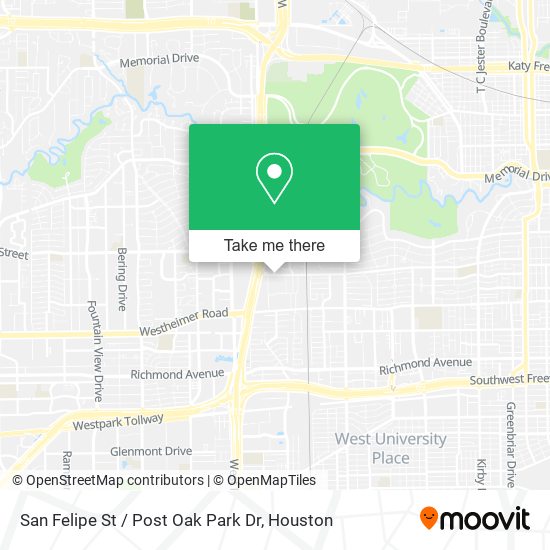 Mapa de San Felipe St / Post Oak Park Dr