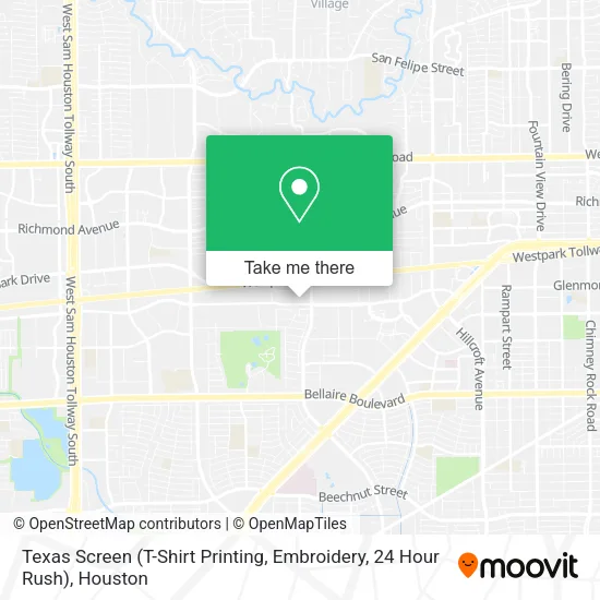 Texas Screen (T-Shirt Printing, Embroidery, 24 Hour Rush) map