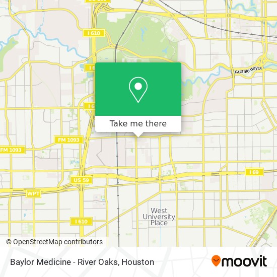 Mapa de Baylor Medicine - River Oaks