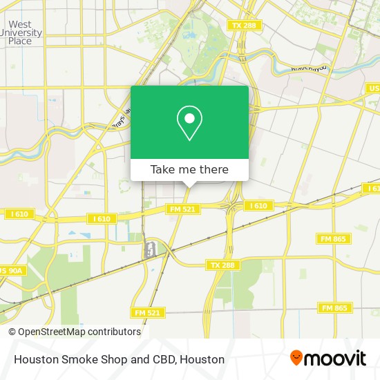 Mapa de Houston Smoke Shop and CBD