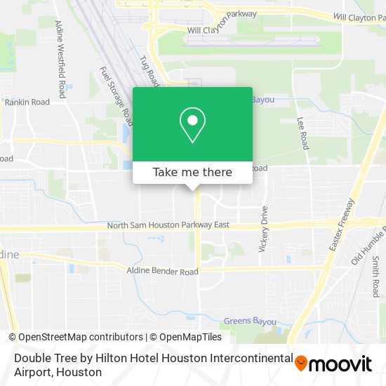 Double Tree by Hilton Hotel Houston Intercontinental Airport map