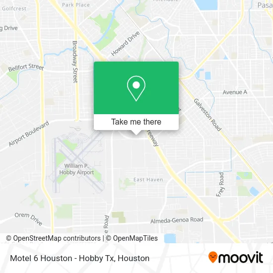 Mapa de Motel 6 Houston - Hobby Tx