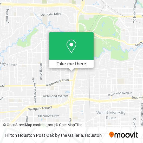 Hilton Houston Post Oak by the Galleria map