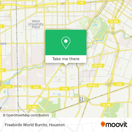 Mapa de Freebirds World Burrito